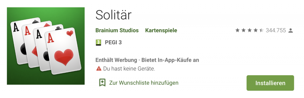 Spielbeschreibung von Solitär