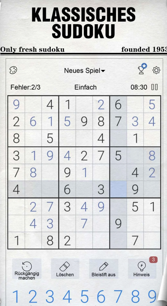 Vorschau zum Spiel "Sudoku"